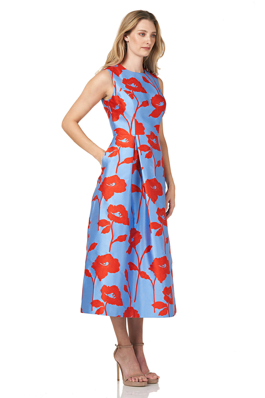 Jacquard Floral T-Length Dress