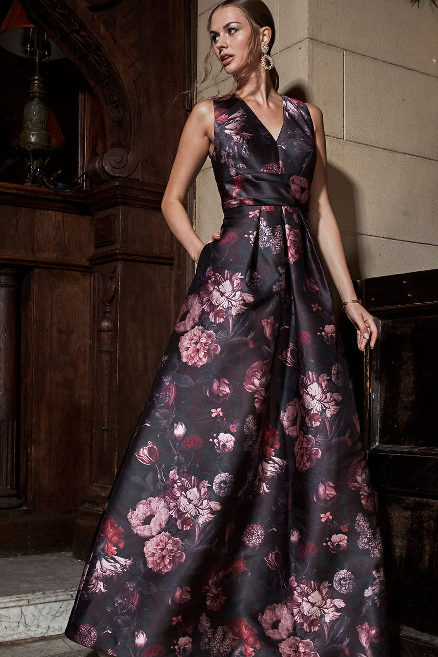 Elizabeth V-Neck Gown